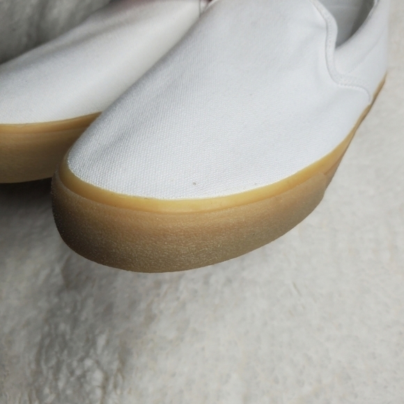 Madewell Sidewalk White Cream Canvas Gum Sole Slip On Sneakers - Picture 6 of 14